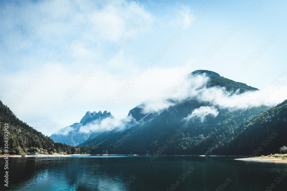 Mountain lake in the Julian Alps, Lago del Predil