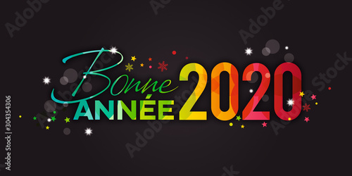 Bonne Année 2020 fond noir