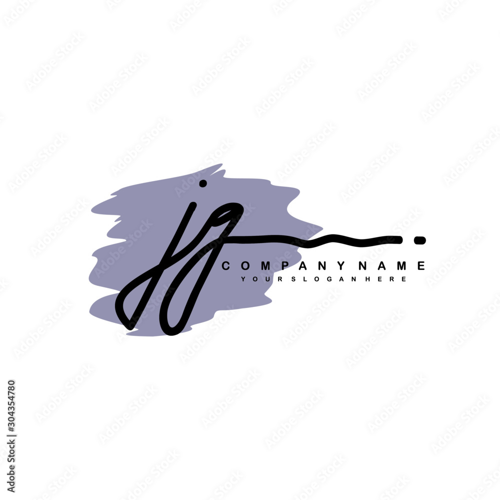 Fototapeta premium JG handwriting logo template of initial signature. beauty monogram and elegant logo design