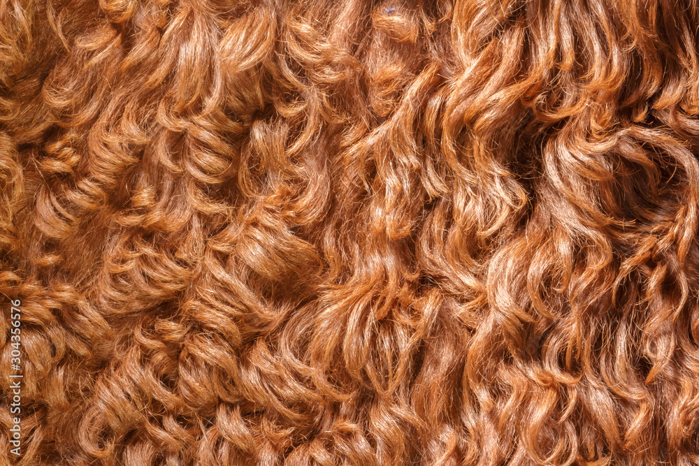 Brown sheared sheep fur. Natural sheepskin rug background. Wool texture. Brown sheared sheep fur. Natural sheepskin rug background. Wool texture.