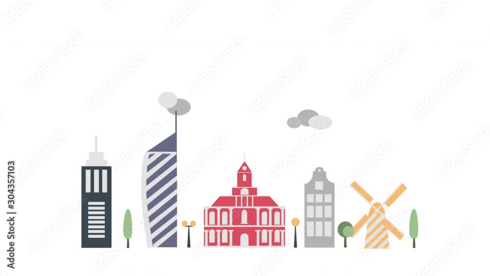 Iconic Amsterdam Landmarks Motion Graphic Iconic Amsterdam Landmarks Motion Graphic