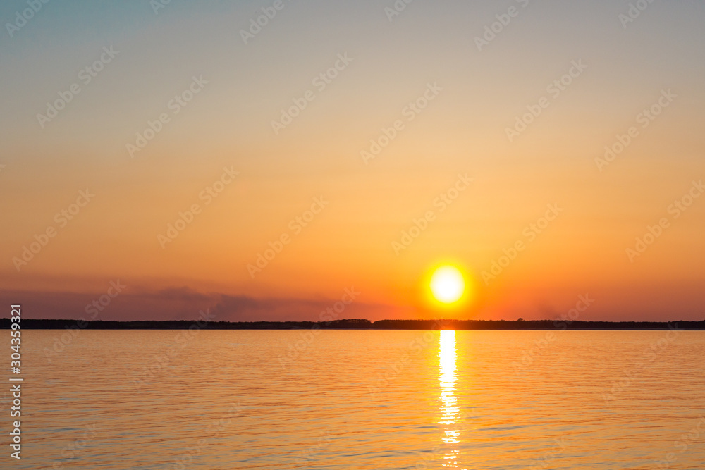 Sunset on the embankment of the Amur river in Khabarovsk. Russia. Sunset on the embankment of the Amur river in Khabarovsk. Russia.