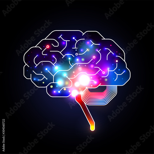 Artificial intelligence AI brain concept