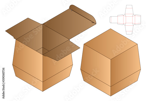 Box packaging die cut template design. 3d mock-up