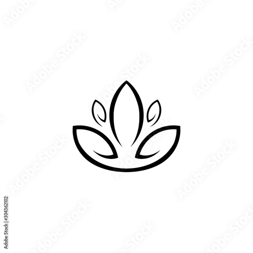 Simple CBD cannabis leaf icon logo design template