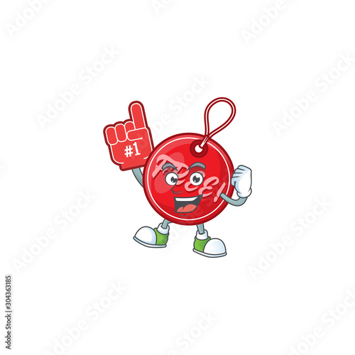 Christmas free tag isolated with mascot foam finger