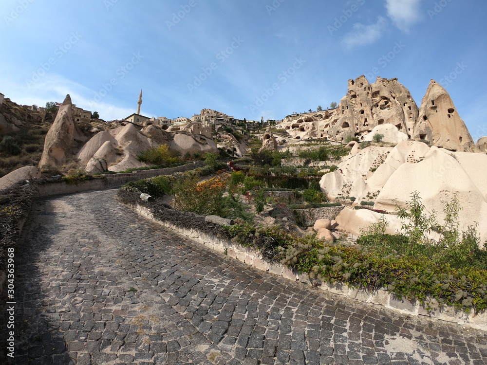 Obraz premium Panorama of Uchisar from Pigeon Valley. Cappadocia. Turkey