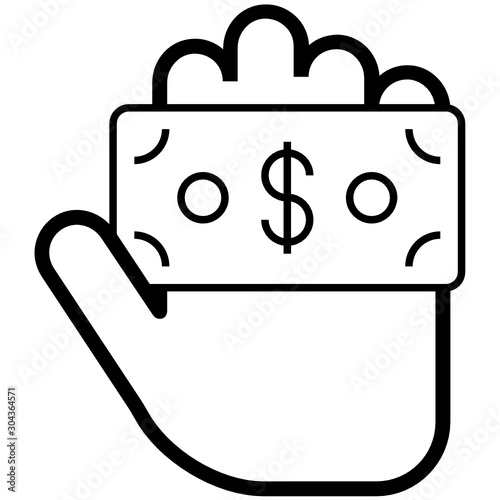 Paying Donation Money Vector Currency Dollar icon design
