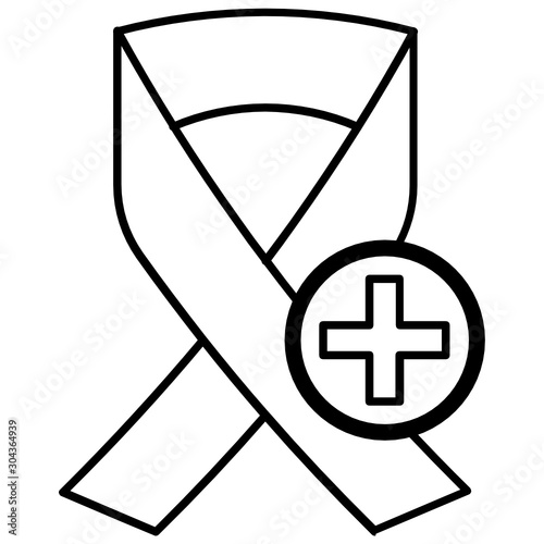 Breast Cancer Ribbon For non profit Organization Concept, Free Medical Aid Vector Icon design