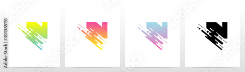 Abstract Dots And Lines Letter Logo Design n