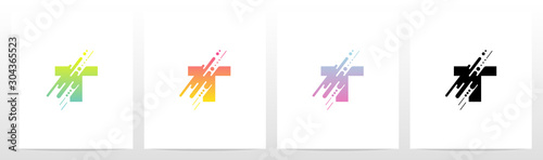 Abstract Dots And Lines Letter Logo Design t