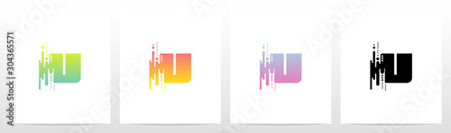 Abstract Dots And Lines Letter Logo Design u