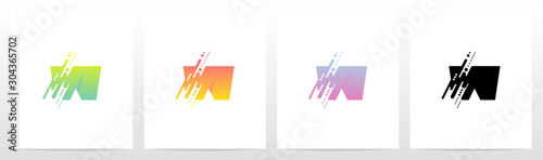 Abstract Dots And Lines Letter Logo Design w