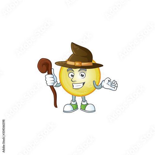 Character witch in the gold christmas ball