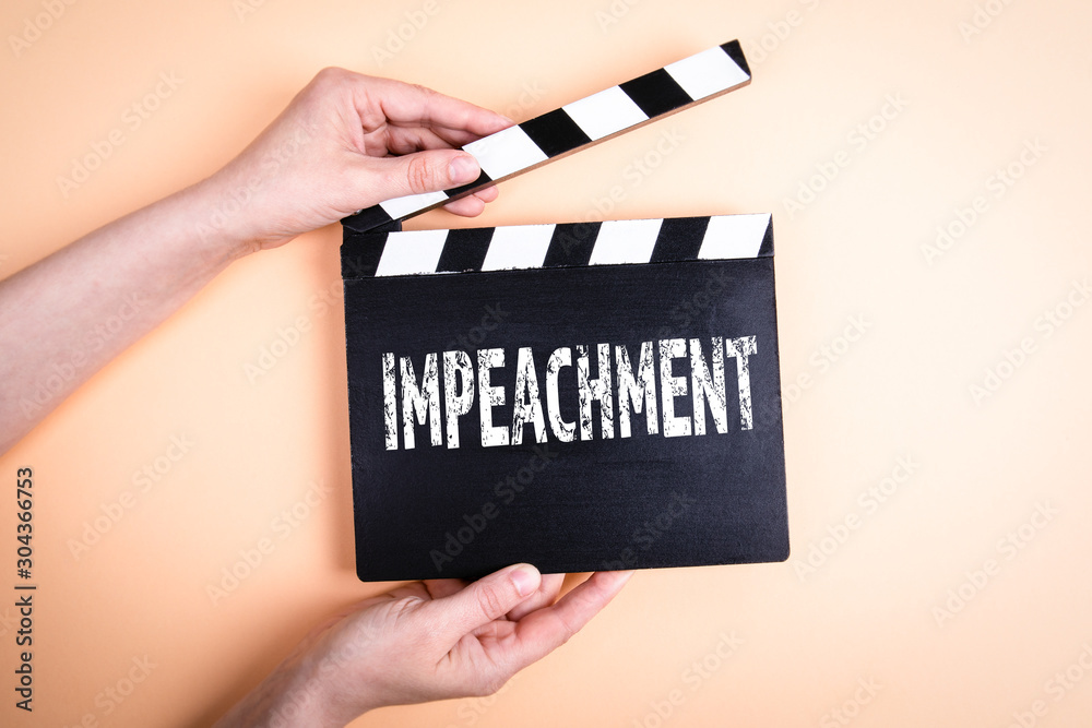 Impeachment. Politics, corruption, breaking the law and greed concept