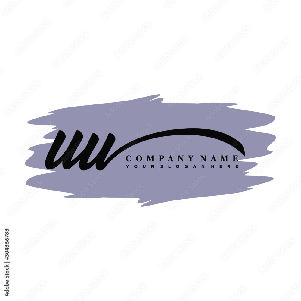 UU handwritten logo vector template. with a gray paint background, and an elegant logo design UU handwritten logo vector template. with a gray paint background, and an elegant logo design