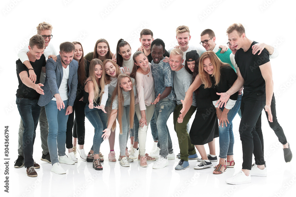 Fototapeta premium in full growth. a group of successful young like-minded people