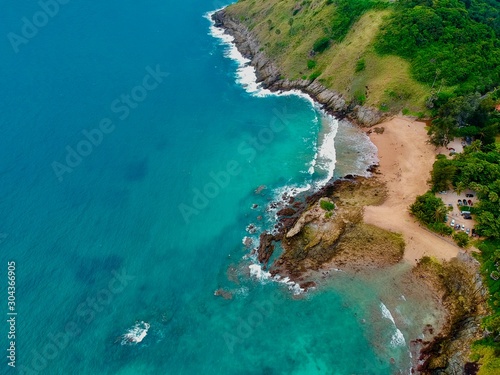 Aerial view of Naiharn beach phuket 