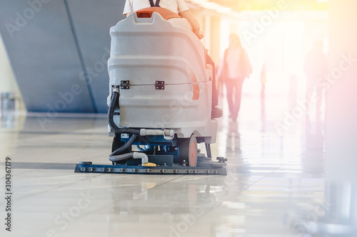 Fotografi Close-up sweeper machine cleaning