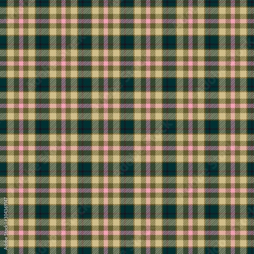 Classic retro green beige country seamless flannel pattern design