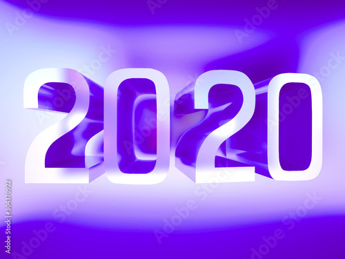 Volume Neon New Year figures 2020