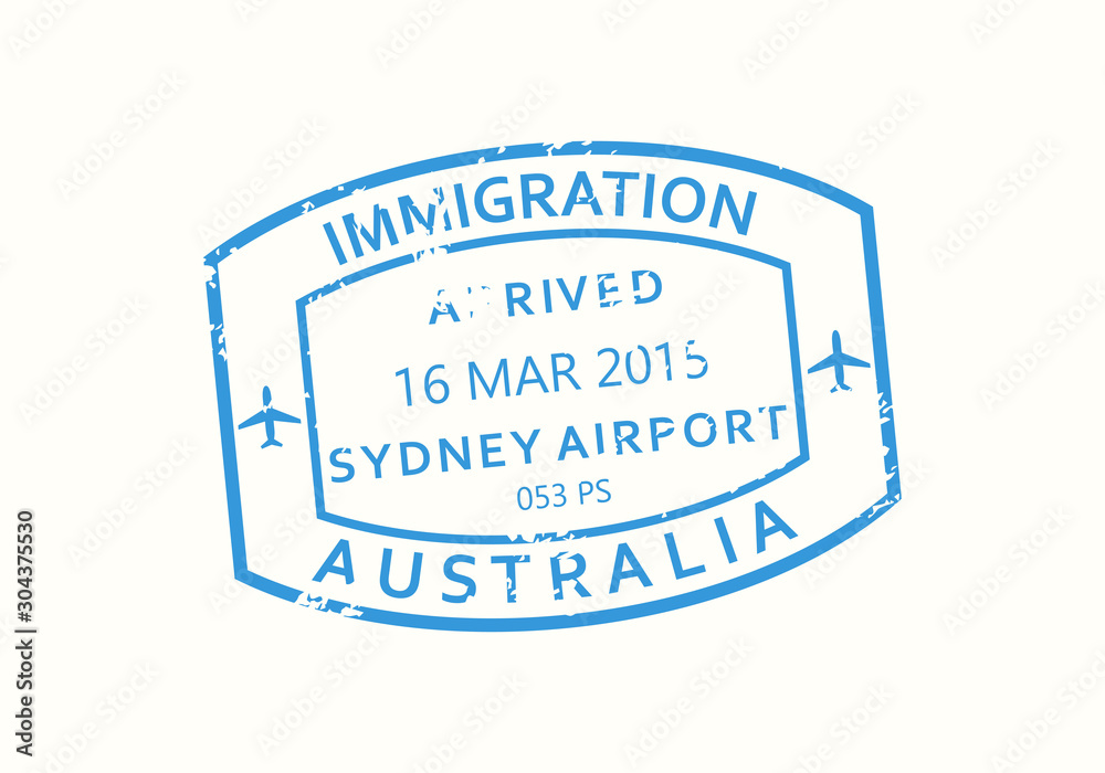 australia tourist visa stamp