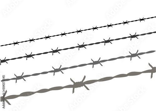 Vector illustration of barbed wire
