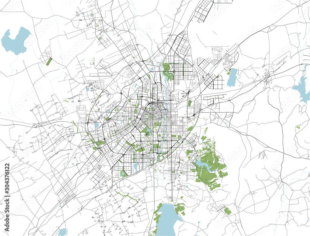 Fototapeta premium map of the city of Changchun, China