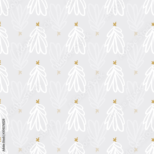 Vector Seamless Christmas Pine Trees festive repeat pattern