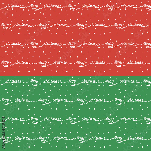 Seamless Christmas pattern with hand lettered text 