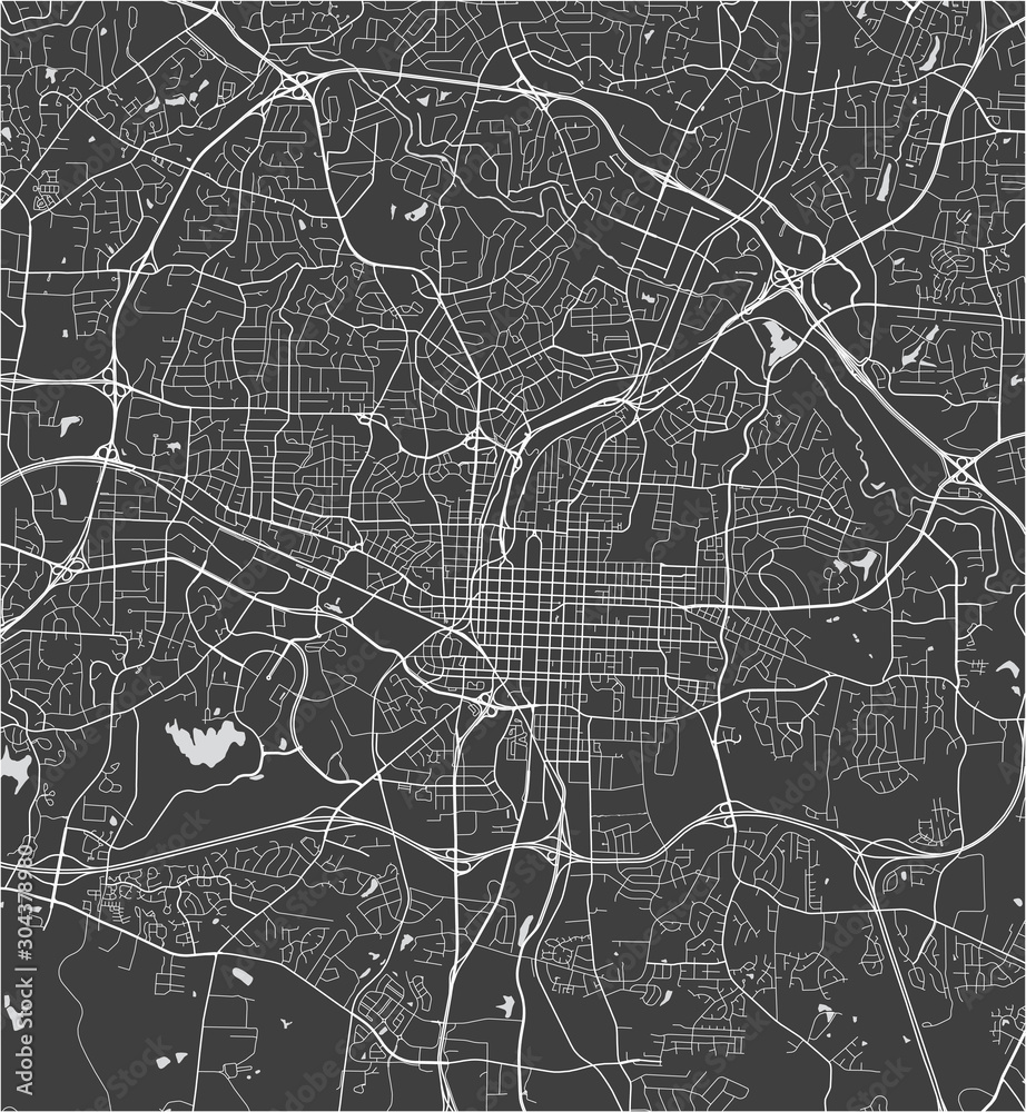 map of the city of Raleigh, USA