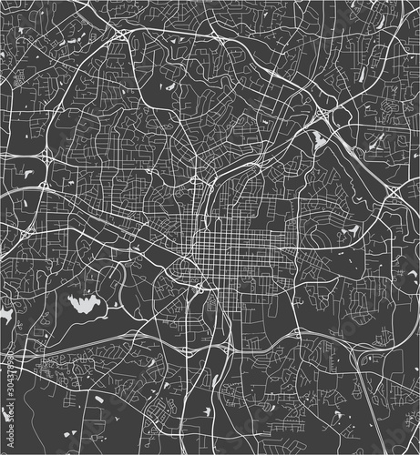 map of the city of Raleigh, USA