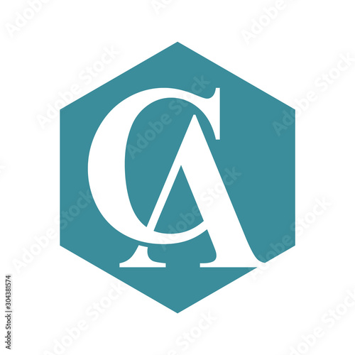 Initial CA  letter vector logo template