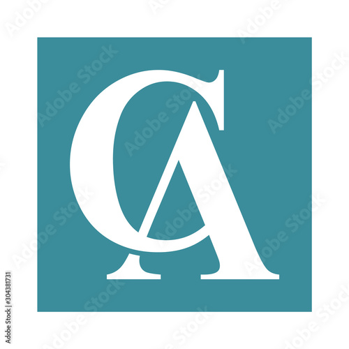 Initial CA  letter vector logo template