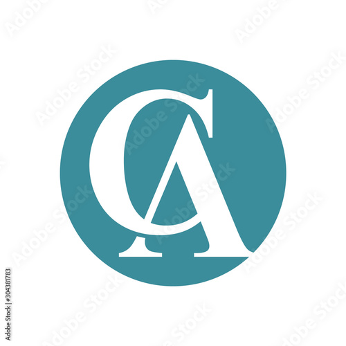 Initial CA  letter vector logo template