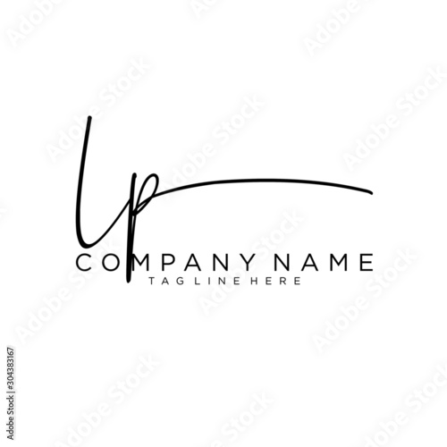 Initial letter LP Signature handwriting Logo Vector