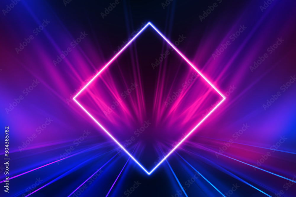 Empty dark abstract background. Background of an empty show scene. Glow of neon lights on an empty stage. Empty dark abstract background. Background of an empty show scene. Glow of neon lights on an empty stage.