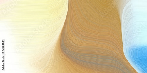 modern curvy waves background illustration with beige, peru and dark khaki color