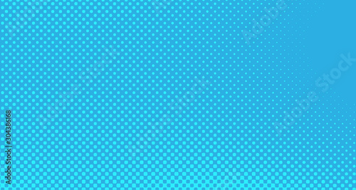 Wallpaper Mural Blue halftone pop art background abstract vector comics style blank layout template with clouds beams and isolated dots pattern. For sale banner for your designe 1960s. with copy space eps10 Torontodigital.ca