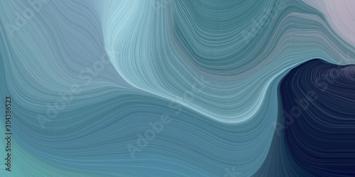 Fototapeta Naklejka Na Ścianę i Meble -  modern soft swirl waves background design with cadet blue, very dark blue and pastel blue color