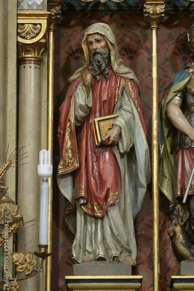 Fototapeta premium Saint Methodius, statue on the main altar of the Visitation of Mary in the church of the Saint Peter in Ivanic Grad, Croatia