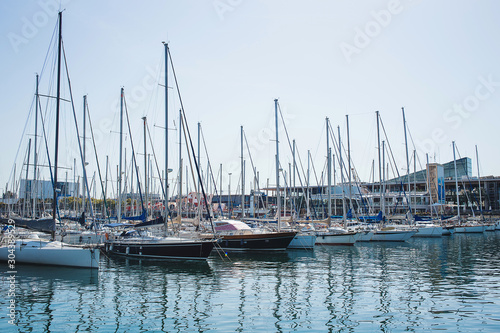  yacht marina in spain, blue sea and sky © Алексей коренев