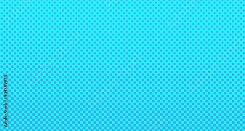 Blue halftone pop art background abstract vector comics style blank layout template with clouds beams and isolated dots pattern. For sale banner for your designe 1960s. with copy space eps10