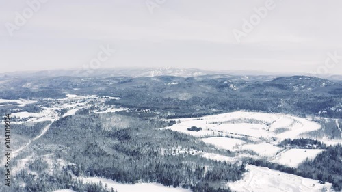 Winter Landscape - Drone Flying - 4K - Mountains - Mont Tremblant, Ski resort sequence 001/007 photo