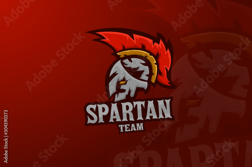 Spartan esports logo,mascot character.vector logo design