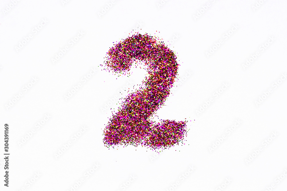 Figure 2 of bright sequins on white background Figure 2 of bright sequins on white background