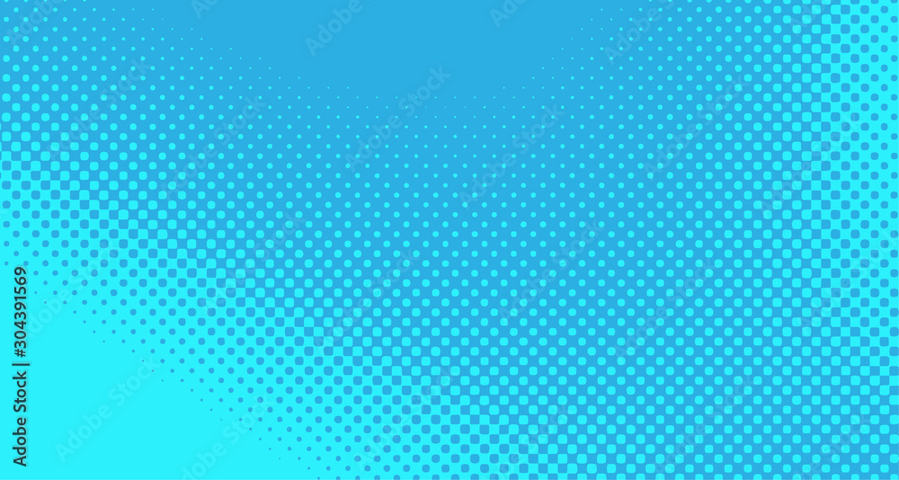 Blue halftone pop art background abstract vector comics style blank layout template with clouds beams and isolated dots pattern. For sale banner for your designe 1960s. with copy space eps10 Blue halftone pop art background abstract vector comics style blank layout template with clouds beams and isolated dots pattern. For sale banner for your designe 1960s. with copy space eps10