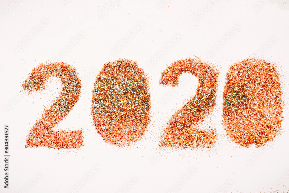 New year 2020 figures. holiday of Christmas. out of focus photography New year 2020 figures. holiday of Christmas. out of focus photography