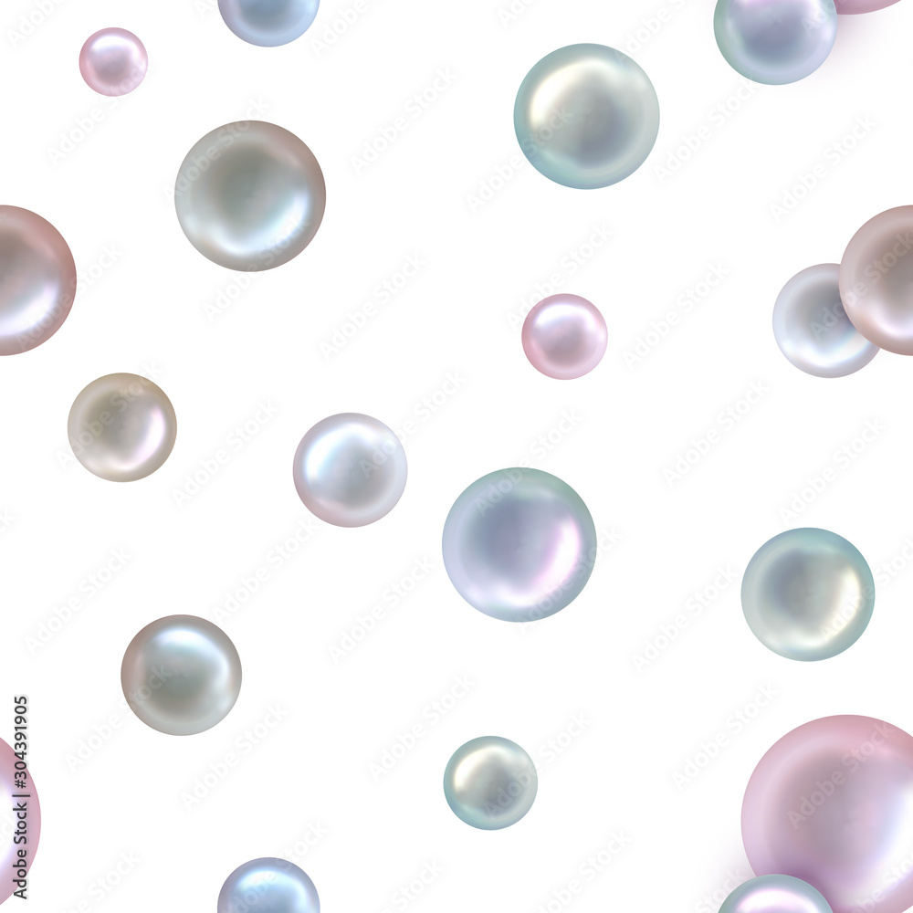 Realistic multicolor pearls pattern