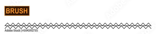 Decorative abstract triangle stitch illustrator brush for fashion and digital illustration. Embroidery dragon teeth. Colorable and customizable brush.